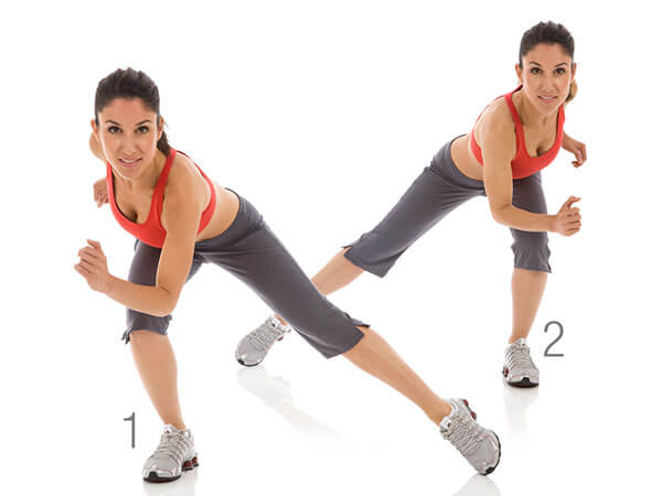 Bài tập cardio cho nữ: Bài tập trượt băng (Skater)