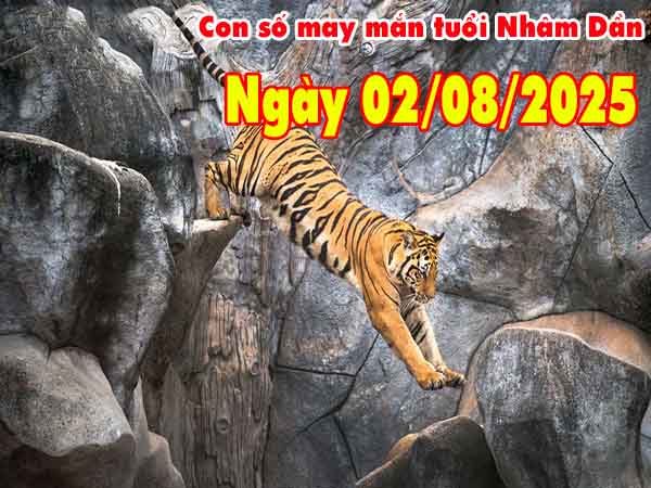 Con số may mắn tuổi Nhâm Dần ngày 2/8/2025 thứ 7 hôm nay